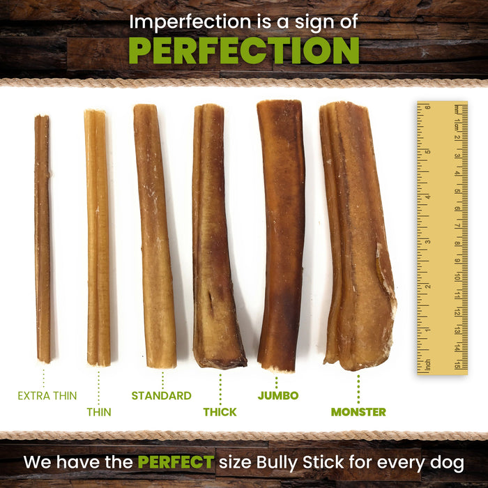 6-Inch Traditional Standard Bully Sticks- Low Odor