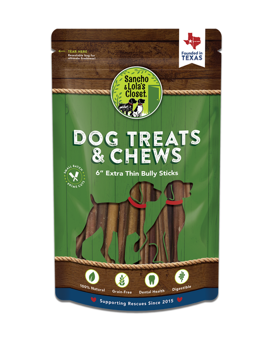 Clearance 6-Inch  X-Thin Low Odor Bully Sticks