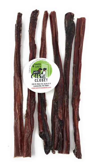 10"-12"  Nebraska Crunchy Steer Sticks for Dogs - Gentle Chew Beef Pizzle Bully Sticks-Buy Bulk & Save!